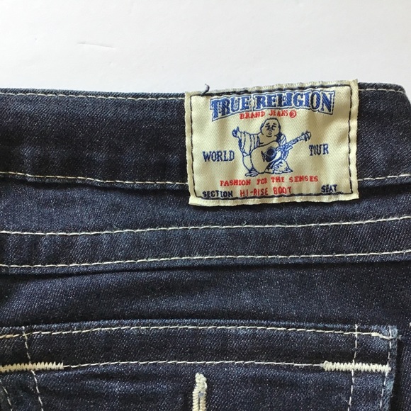 TRUE RELIGION DARK WASH SEQUIN POCKET BOOT CUT JE… - Picture 9 of 16